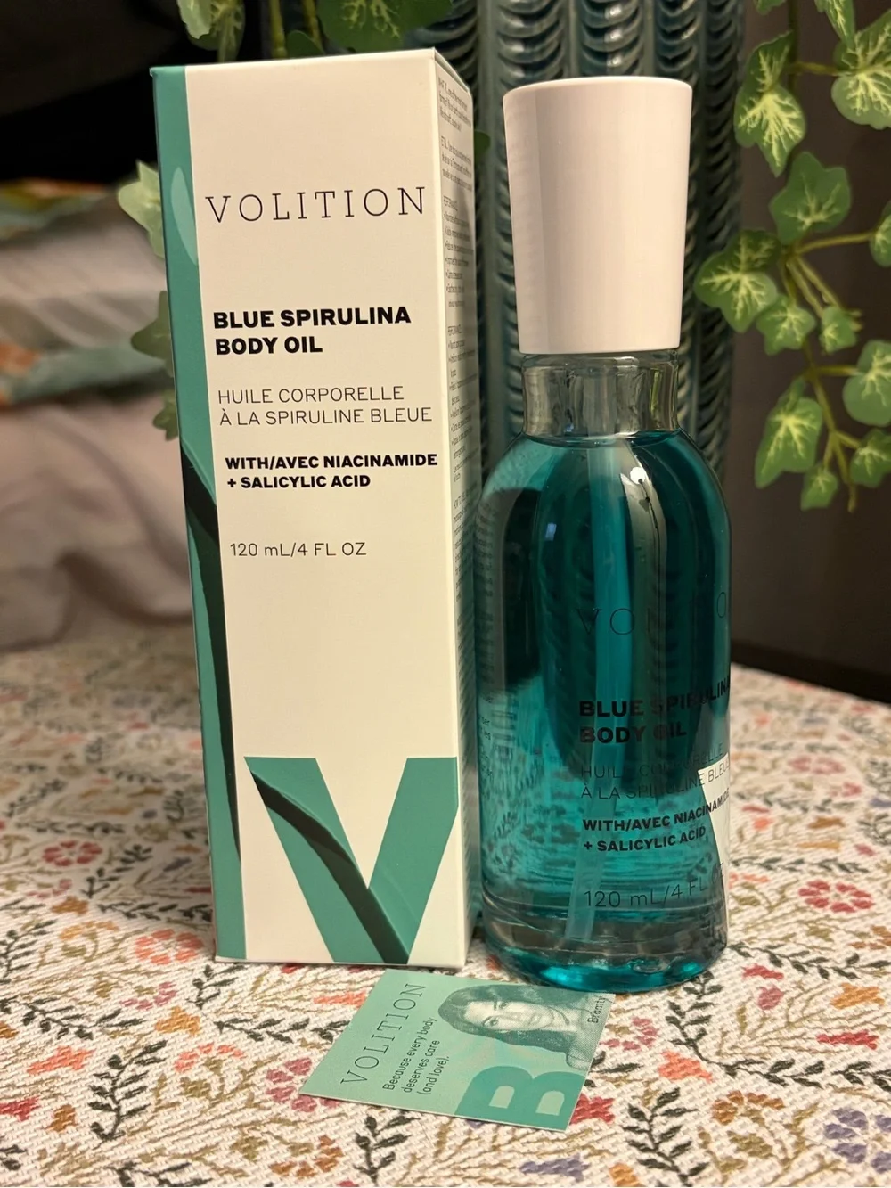 Volition Blue Spirulina Body Oil Niacin-amide Salicylic Acid Spirulina